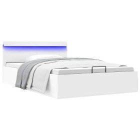 Cama canapé hidráulica con LED sin colchón blanco 120x200 cm Cama canapé hidráulica con LED sin colchón blanco 120x200 cm