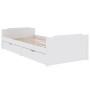 Bed frame with drawers solid white pine wood 90x200 cm by vidaXL, Beds and slatted bases - Ref: Foro24-322160, Price: 180,02 ...