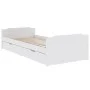 Bed frame with drawers solid white pine wood 90x200 cm by vidaXL, Beds and slatted bases - Ref: Foro24-322160, Price: 189,86 ...
