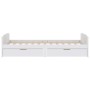 Bed frame with drawers solid white pine wood 90x200 cm by vidaXL, Beds and slatted bases - Ref: Foro24-322160, Price: 180,02 ...
