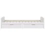 Bed frame with drawers solid white pine wood 90x200 cm by vidaXL, Beds and slatted bases - Ref: Foro24-322160, Price: 189,86 ...