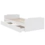 Bed frame with drawers solid white pine wood 90x200 cm by vidaXL, Beds and slatted bases - Ref: Foro24-322160, Price: 189,86 ...