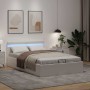 Cama canapé hidráulica con LED sin colchón blanco 120x200 cm