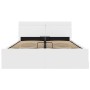 Cama canapé hidráulica con LED sin colchón blanco 120x200 cm