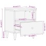 Mesitas de noche 2 uds madera maciza de mango 40x33x46 cm