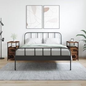 Mesitas noche 2 uds madera ingeniería roble ahumado 30x60x60 cm de vidaXL, Mesitas de noche - Ref: Foro24-826068, Precio: 65,...