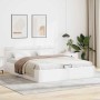 Cama canapé hidráulica con LED sin colchón blanco 160x200 cm
