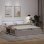 Cama canapé hidráulica con LED sin colchón blanco 160x200 cm