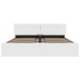 Cama canapé hidráulica con LED sin colchón blanco 160x200 cm