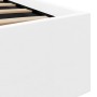Cama canapé hidráulica con LED sin colchón blanco 160x200 cm