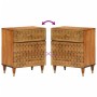 Mesita de noche madera maciza de mango 50x33x60 cm
