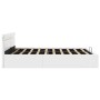 Cama canapé hidráulica con LED sin colchón blanco 180x200 cm