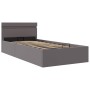 Cama canapé hidráulica con LED cuero sintético gris 90x200 cm