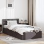 Cama canapé hidráulica con LED cuero sintético gris 90x200 cm