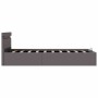 Cama canapé hidráulica con LED cuero sintético gris 90x200 cm