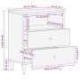 Mesita de noche madera maciza de mango 50x33x60 cm