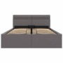 Cama canapé hidráulica con LED cuero sintético gris 120x200 cm