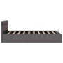 Cama canapé hidráulica con LED cuero sintético gris 120x200 cm