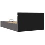 Cama canapé hidráulica con LED cuero sintético gris 120x200 cm