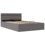 Cama hidráulica almacenaje LED sin colchón gris 140x200 cm