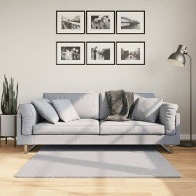 Alfombra de pelo corto suave lavable HUARTE gris 120x120 cm