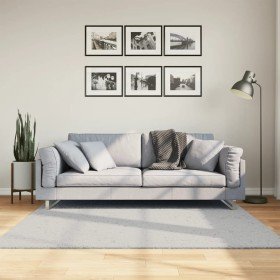 Alfombra de pelo corto suave lavable HUARTE gris 160x160 cm