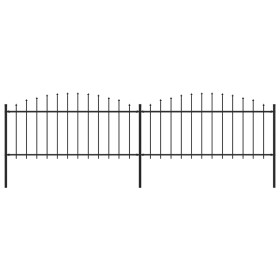 Garden fence with black steel spear tips (0.5-0.75)x3.4m by vidaXL, fence panels - Ref: Foro24-277704, Price: 91,68 €, Discou...