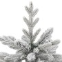 Árbol de Navidad artificial con bisagras y nieve flocada 120 cm