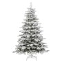 Árbol de Navidad artificial con bisagras y nieve flocada 180 cm