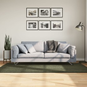 Alfombra pelo corto suave lavable HUARTE verde bosque 100x200cm