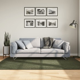 Alfombra pelo corto suave lavable HUARTE verde bosque 140x200cm