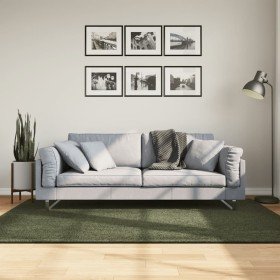 Alfombra pelo corto suave lavable HUARTE verde bosque 140x200cm