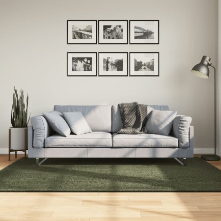 Alfombra pelo corto suave lavable HUARTE verde bosque 140x200cm