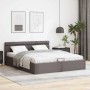 Cama canapé hidráulica con LED cuero sintético gris 180x200 cm