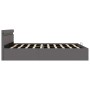 Cama canapé hidráulica con LED cuero sintético gris 180x200 cm