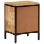 Mesita de noche de madera maciza de mango rugosa 40x30x52,5 cm