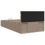 Cama canapé hidráulica LED cuero sintético capuchino 90x200 cm