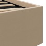 Cama canapé hidráulica LED cuero sintético capuchino 90x200 cm