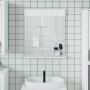 Espejo de baño con estante BERG madera maciza blanco 60x12x70cm