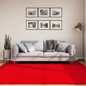 Alfombra de pelo corto suave lavable HUARTE rojo 200x200 cm