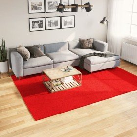 Alfombra de pelo corto suave lavable HUARTE rojo 200x280 cm