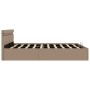 Cama canapé hidráulica LED cuero sintético capuchino 160x200 cm