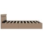 Cama canapé hidráulica LED cuero sintético capuchino 180x200 cm