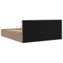 Cama canapé hidráulica LED cuero sintético capuchino 180x200 cm