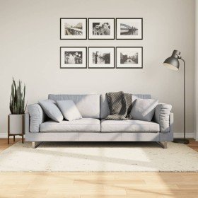 Alfombra peluda de pelo largo moderna PAMPLONA crema 140x200 cm