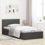 Cama canapé hidráulica almacenaje tela gris oscuro 100x200 cm