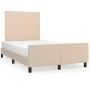 Cappuccino synthetic leather headboard bed frame 120x200cm by vidaXL, Beds and slatted bases - Ref: Foro24-3125444, Price: 16...