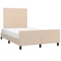 Cappuccino synthetic leather headboard bed frame 120x200cm by vidaXL, Beds and slatted bases - Ref: Foro24-3125444, Price: 16...