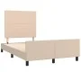 Cappuccino synthetic leather headboard bed frame 120x200cm by vidaXL, Beds and slatted bases - Ref: Foro24-3125444, Price: 16...