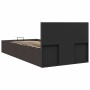 Cama canapé hidráulica almacenaje tela gris oscuro 100x200 cm